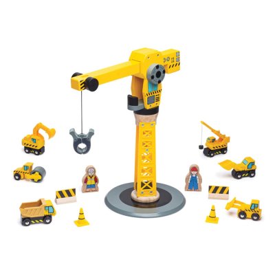 Bigjigs Rail Kran und Baumaschinen