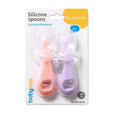 BABYONO Silikonskedar - tjejer 2 st, 6m+