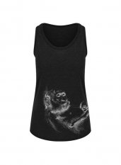 Koszulka bez rękawów damska Monkey Mum® czarna - małpka