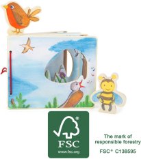 small foot Livre d'images en bois avec abeille