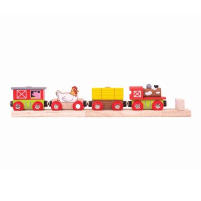 Bigjigs Rail Pociąg Farma + 3 tory