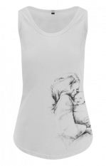 Koszulka bez rękawów damska Monkey Mum® biała - nosząca mama