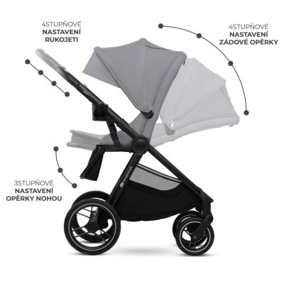 KINDERKRAFT Kombinirani voziček Nea 2 2v1 Platinum Grey