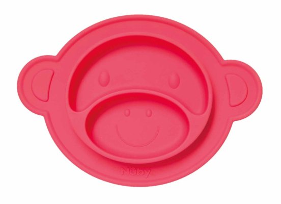 Placa NUBY com ventosa - Macaco 9 m+, vermelho