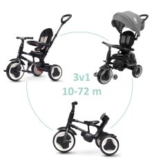 QPLAY Rowerek trójkołowy Rito eva plus Grey, wiek 10-72 miesiące