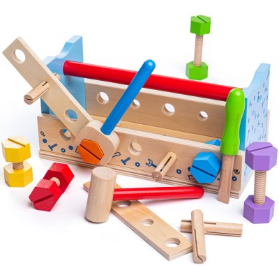 Bigjigs Toys Warsztat i skrzynka na narzędzia 2w1