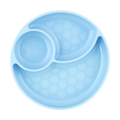 CHICCO Silikonski tanjur, plavo-zeleni 12m+