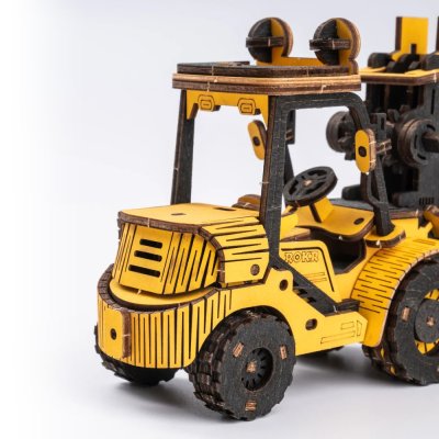 RoboTime Drewniane Mechaniczne Puzzle 3D Wózek Widłowy