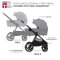 KINDERKRAFT Kombinirani voziček Nea 2 2v1 Platinum Grey