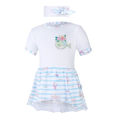 Body Kleid dünnes KR Set Outlast® - weiß/Wal