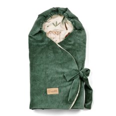 Kocyk otulacz do fotelika samochodowego KLUPS Velvet Tropic fun green 110x105 cm