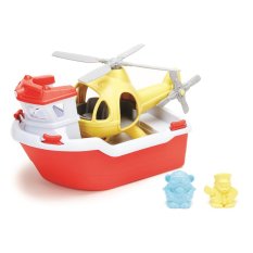 Green Toys Rettungsschiff mit Hubschrauber