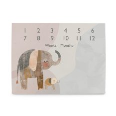 CEBA BABY Milestone Blanket for Photography (92x72) Basic Elephant Family