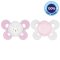 CHICCO Schnuller Physio Comfort Silikon 2-6m Mädchen - Häschen/Punkte 2 Stk.