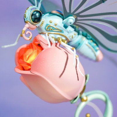 Puzzle 3D mécanique RoboTime Papillon rose