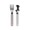BABYONO Löffel und Gabel Edelstahl Pastell 12m+
