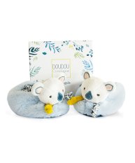 Doudou Geschenkset - Set mit ersten Koala Yoca Schühchen mit Rasseln 0-6 Monate