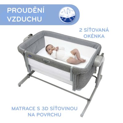 CHICCO Kinderbett Next2Me Magic Evo – Grey Mist