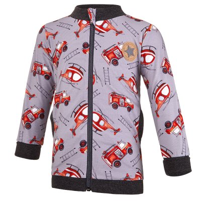 Bluza podszyta Outlast® - szara strażak/paski biało-szary melanż