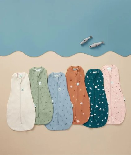 ERGOPOUCH Swaddle e saco de dormir 2 em 1 Cocoon Ocean 0-3 m, 3-6 kg, 0,2 tog