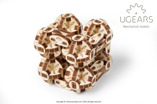 Ugears 3D drvena mehanička slagalica Kocka Flexi