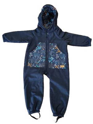 Monkey Mum® Softshell baby winteroverall met sherpa - Sprookjes voor het slapen gaan met een beer - maat 98/104, 110/116