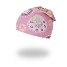 Beanie slouch warm - altrosa Muster