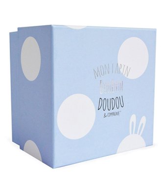 Conjunto de presente Doudou - Coelho de pelúcia azul 20 cm
