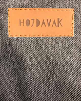 Hängesessel grau meliert HOJDAVAK MAXI mit Kissen - Outdoor-Stoff, Schwarzes Seil