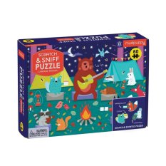 Puzzle Mudpuppy Amigos Animais à volta da fogueira com aroma, 60 peças