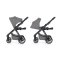 PETITE&MARS Kočárek kombinovaný ICON 2v1 Dove Grey XXL RWS + Core Pro i-Size Black Grey + Báze