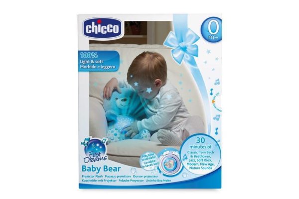 CHICCO Schlafender Teddybär mit Projektor und Musik Baby Bear First Dreams blau 0m+