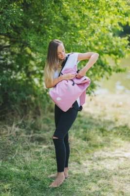 Monkey Mum® Mochila integrada de Softshell para portabebés Carrie - Algodón de azúcar