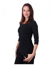 T-shirt d'allaitement Kateřina, manches 3/4, noir