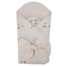 Arrullo de muselina EKO con inserto extraíble de coco Bees Muslin Beige 75x75 cm