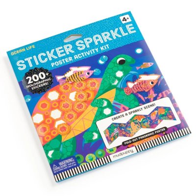 Mudpuppy Conjunto de Autocolantes Glitter com Cenário Vida no Oceano