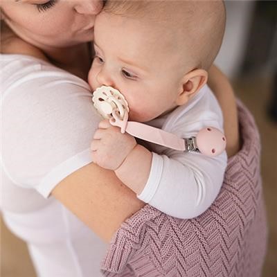 BABYONO Schnullerclip aus Silikon - Beige