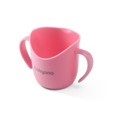 BABYONO Mug ergonomic with handles 120 ml pink 6m+