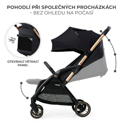 KINDERKRAFT Športni voziček Apino Raven črne barve