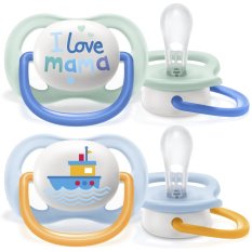 Philips AVENT Suzetă Ultra air Text 0-6m băiat, 2 buc