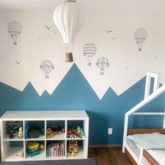Стикери за детска стая - Сиви топловъздушни балони N.1. – 6 балона с горещ въздух