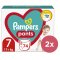 2x PAMPERS Housut Kertakäyttöiset vaippahousut 7 (17 kg+) 74 kpl - MEGA PAKKAUS