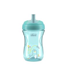 CHICCO Šalica Advanced sa slamkom teal, 12mj+