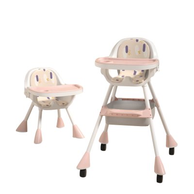 Sedia da pranzo per bambini 2 in 1 Simple - Cherry Blossom Pink