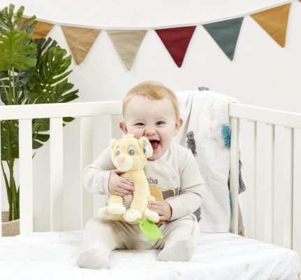 Le Roi Lion d'activité arc-en-ciel en peluche avec anneau de dentition