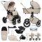 MUUVO SET Kinderwagen 4in1 Quick Boho Beige Set + CBX By CYBEX Aton B2 i-Size + Basis