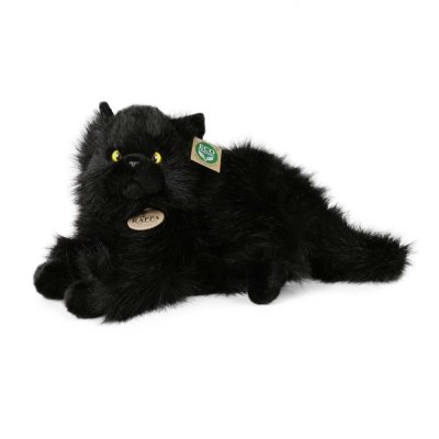 Rappa Gato de peluche negro tumbado 30 cm ECO-FRIENDLY