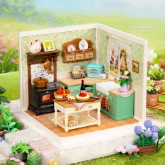 RoboTime 3D drevená skladačka Miniatúra domčeka Farmárska kuchyňa