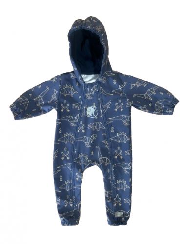 Monkey Mum® Softshell jumpsuit met membraan – Constellatie van dinosaurussen - maat 62/68, 74/80