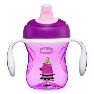 CHICCO Trainingsbecher mit Henkel 200 ml lila 6m+